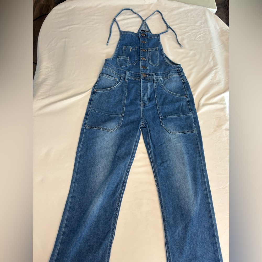 Miou Muse Denim Button-Up Overalls / Button Front  – Women’s size L